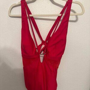 Candy Red Tummy Control One-Piece Swimsuit
